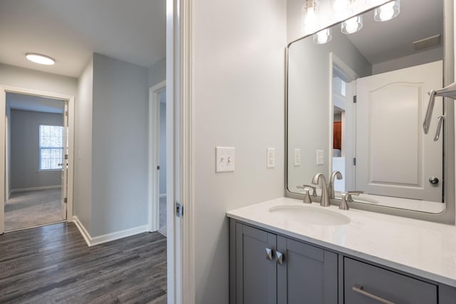 3044 Stone Bridge Rd, Antioch, TN 37013 - bathroom with vanity and wood finished floors