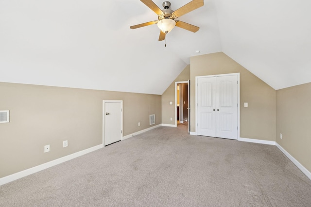 8005 Ragusa Cir, Spring Hill, TN 37174 - bonus room featuring ceiling fan, carpet flooring, and lofted ceiling