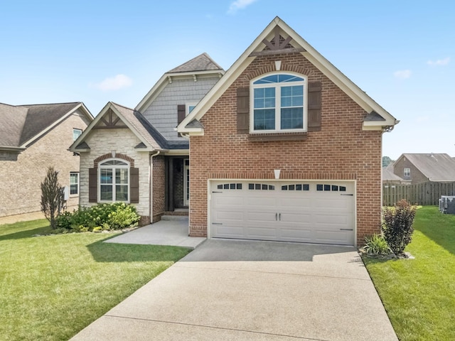 8005 Ragusa Cir, Spring Hill, TN 37174 - traditional-style home with driveway, a garage, and brick siding
