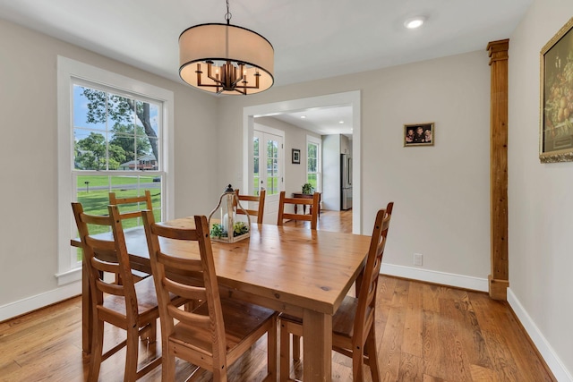 9003 Oden Ct, Brentwood, TN 37027 - dining room featuring light wood-style floors, a chandelier, and recessed lighting