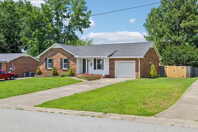 353 Greenleaf Ln, Clarksville, TN 37040 - ranch-style house featuring an attached garage, concrete driveway, a shingled roof, brick siding, and a gate
