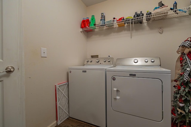 5334 Shelbyville Pike, Christiana, TN 37037 - laundry room featuring washing machine and clothes dryer and wood finished floors