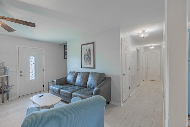 5334 Shelbyville Pike, Christiana, TN 37037 - living area featuring ceiling fan and light wood-style floors