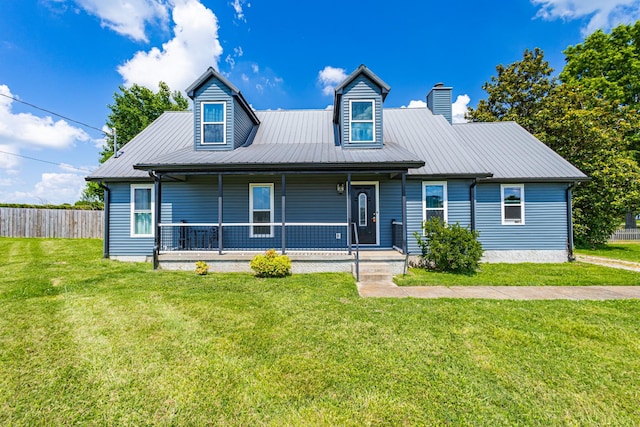5334 Shelbyville Pike, Christiana, TN 37037 - view of front of property with covered porch, a metal roof, and a chimney