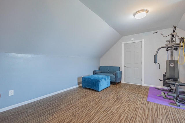 5334 Shelbyville Pike, Christiana, TN 37037 - workout room featuring lofted ceiling and baseboards