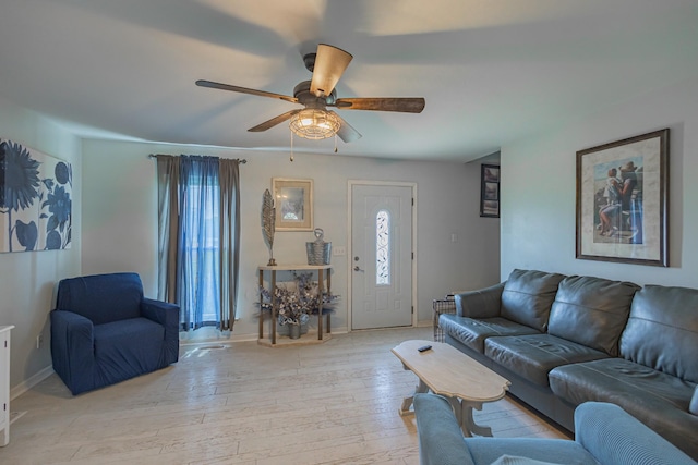 5334 Shelbyville Pike, Christiana, TN 37037 - living room featuring a ceiling fan and light wood-style flooring