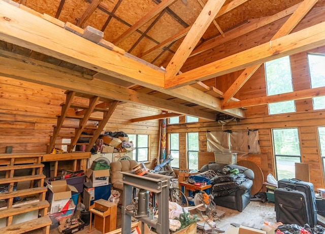 8116 Hixson Springs Rd, Signal Mountain, TN 37377 - misc room featuring wooden walls and high vaulted ceiling