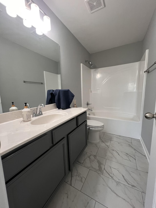 5727 Dockside Dr, Rockvale, TN 37153 - full bath featuring vanity, marble look tiles, and shower / bathtub combination