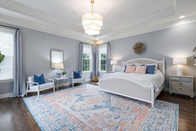 1825 Barnstaple Ln, Brentwood, TN 37027 - bedroom with ornamental molding, wood finished floors, a raised ceiling, and recessed lighting