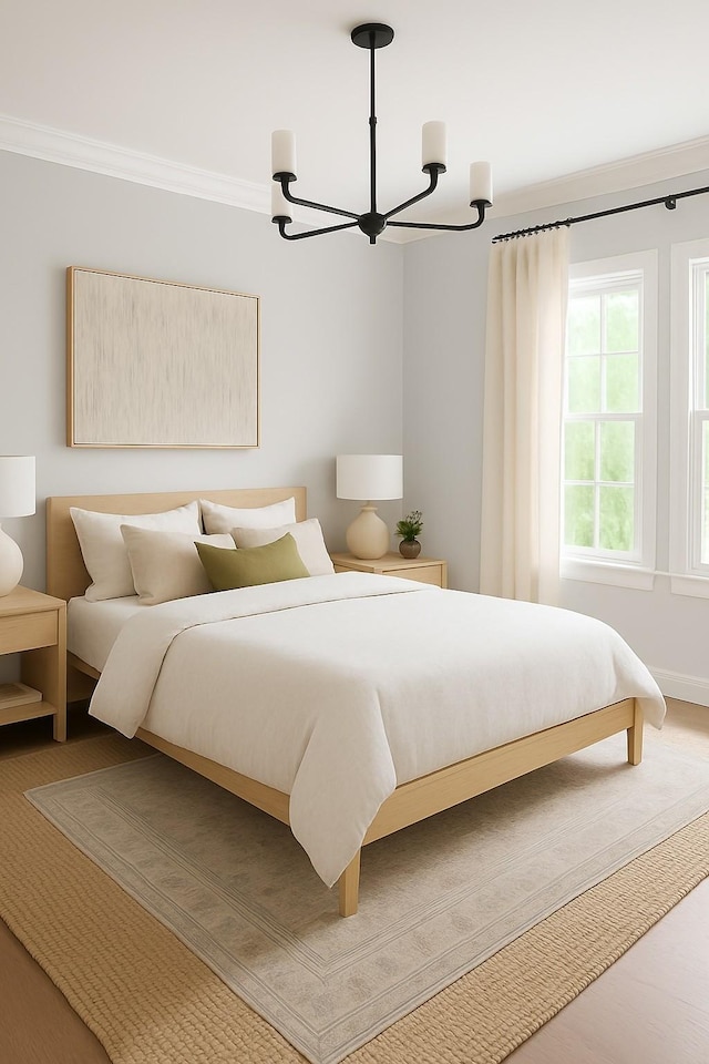 1825 Barnstaple Ln, Brentwood, TN 37027 - bedroom featuring a chandelier and baseboards