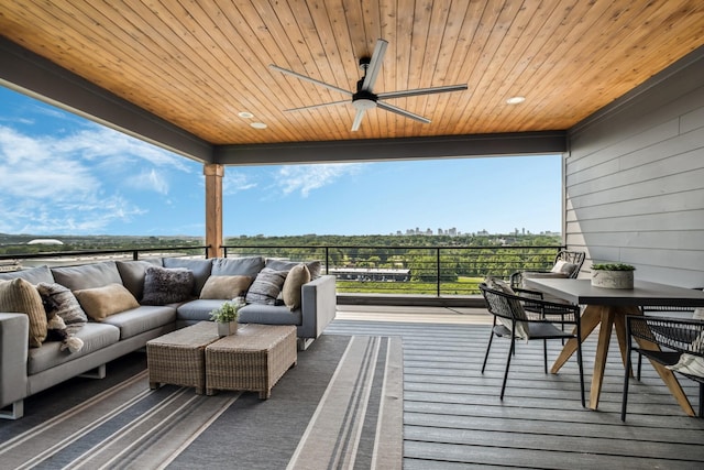 2118 Cliff Dr, Nashville, TN 37218 - deck with a ceiling fan and outdoor lounge area