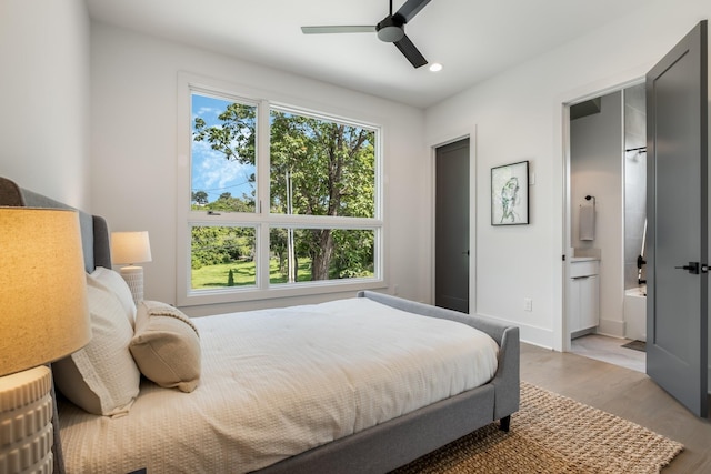 2118 Cliff Dr, Nashville, TN 37218 - bedroom featuring light wood-style floors, recessed lighting, and ceiling fan