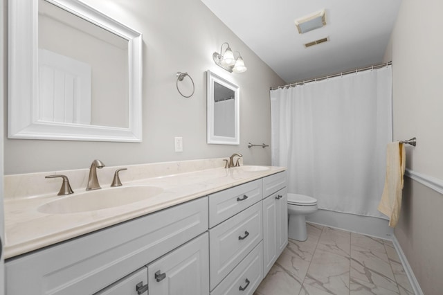 2606 Battleground Dr, Murfreesboro, TN 37129 - full bath with marble look tiles and double vanity