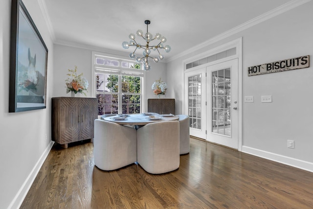 1803 Benziger Ter, Brentwood, TN 37027 - dining space featuring a chandelier, crown molding, and wood finished floors