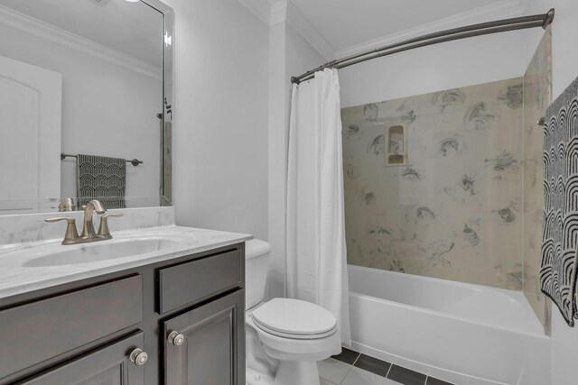 1803 Benziger Ter, Brentwood, TN 37027 - full bathroom with ornamental molding, vanity, tile patterned flooring, and shower / tub combo