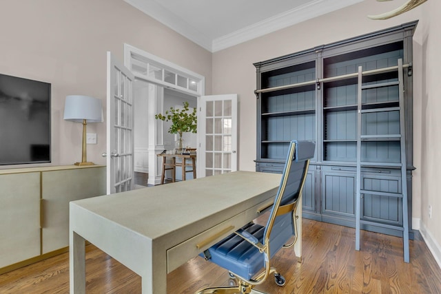 1803 Benziger Ter, Brentwood, TN 37027 - home office featuring french doors, crown molding, and wood finished floors
