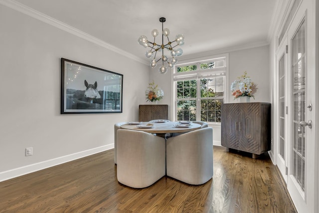 1803 Benziger Ter, Brentwood, TN 37027 - dining space with a chandelier, wood finished floors, and ornamental molding