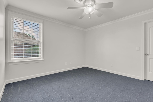 1803 Benziger Ter, Brentwood, TN 37027 - empty room featuring dark floors, crown molding, and a ceiling fan