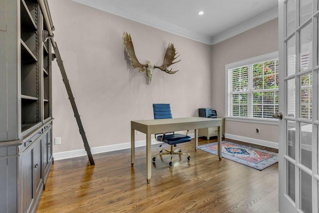 1803 Benziger Ter, Brentwood, TN 37027 - office space with crown molding, wood finished floors, and recessed lighting