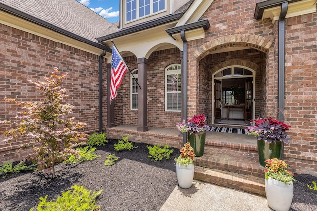 1803 Benziger Ter, Brentwood, TN 37027 - entrance to property featuring covered porch, brick siding, and a shingled roof