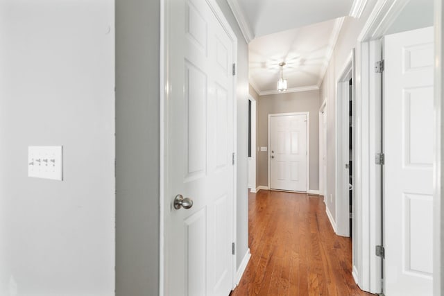 6014 Thrush Ct, Spring Hill, TN 37174 - hallway featuring crown molding and wood finished floors