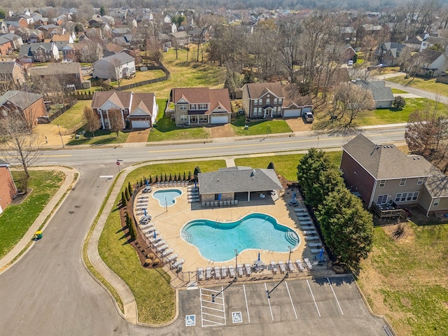 6014 Thrush Ct, Spring Hill, TN 37174 - aerial perspective of suburban area featuring a pool area