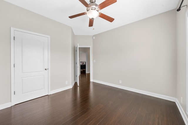 3162 Cross Ridge Dr, Clarksville, TN 37040 - unfurnished bedroom with dark wood-style flooring and a ceiling fan