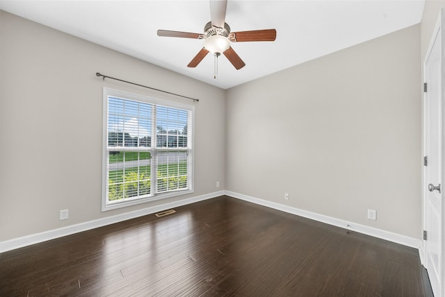3162 Cross Ridge Dr, Clarksville, TN 37040 - empty room with dark wood-style flooring and ceiling fan