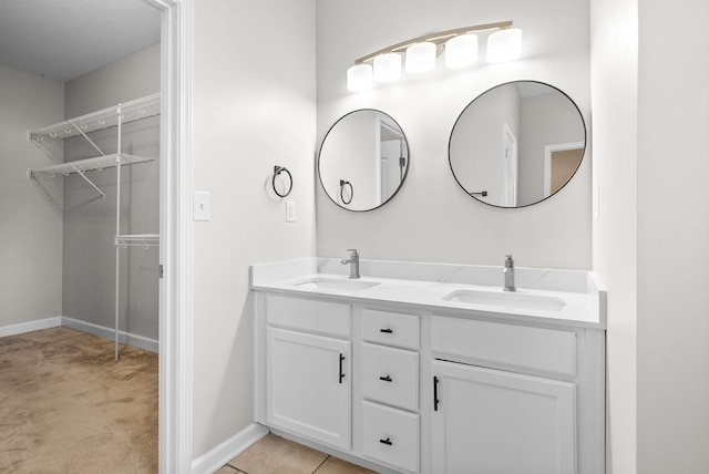 3162 Cross Ridge Dr, Clarksville, TN 37040 - full bathroom featuring double vanity and a walk in closet