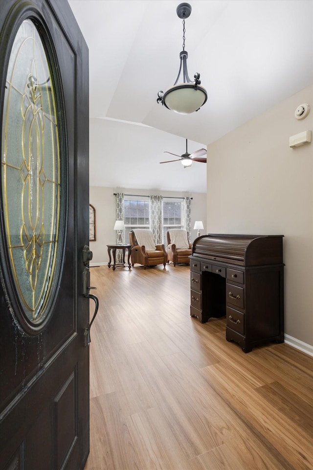 305 Davis Green Ln, Spring Hill, TN 37174 - foyer with light wood-type flooring and ceiling fan