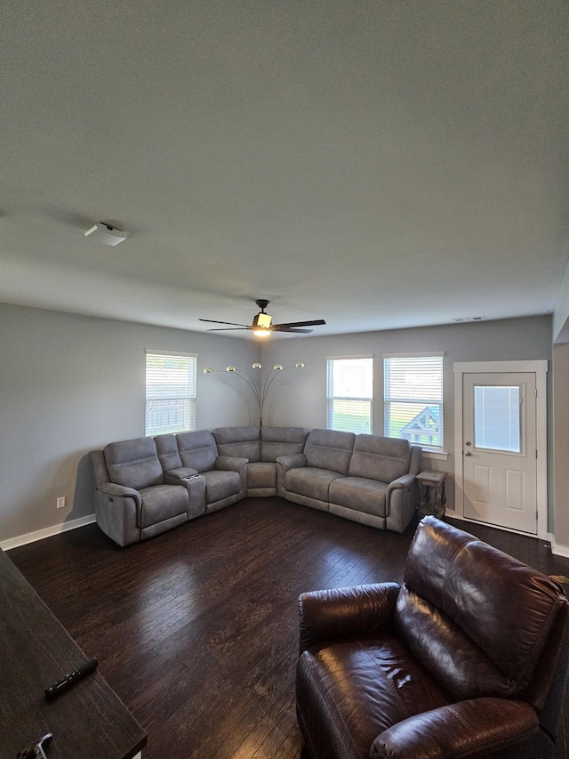 6005 Sentinel Dr, Spring Hill, TN 37174 - living area with wood finished floors and ceiling fan
