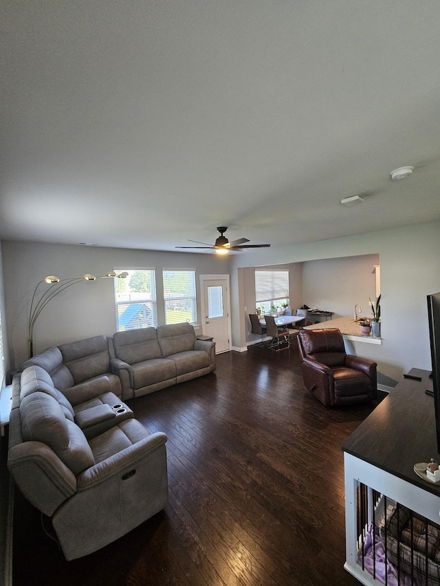 6005 Sentinel Dr, Spring Hill, TN 37174 - living room featuring wood-type flooring and ceiling fan
