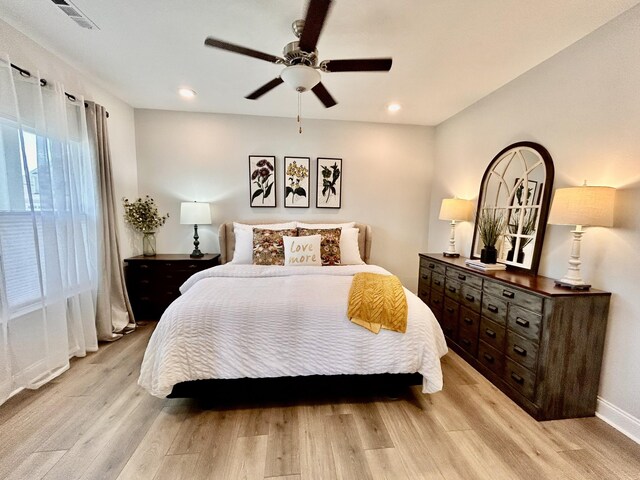 1000 June Wilde Rdg, Spring Hill, TN 37174 - bedroom with light wood-type flooring, ceiling fan, and recessed lighting