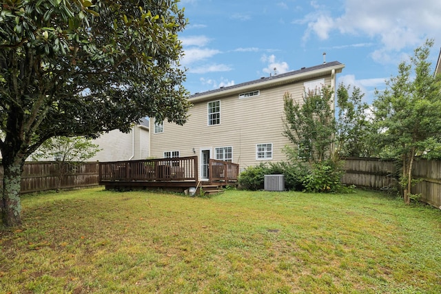 3232 Dark Woods Dr, Franklin, TN 37064 - back of property with a fenced backyard and a wooden deck