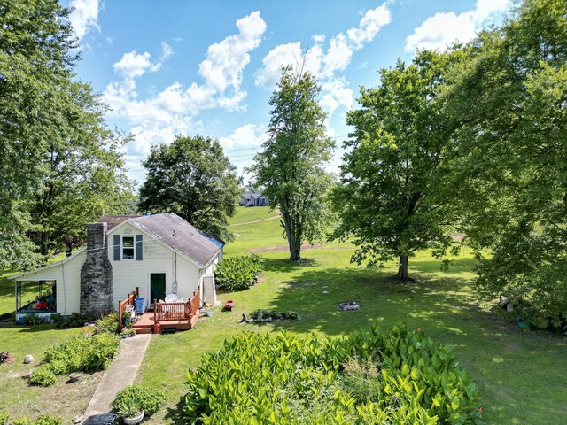 1843 Clara Mathis Rd, Spring Hill, TN 37174 - view of grassy yard with a deck