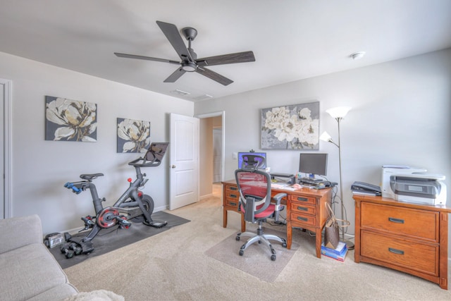 207 Welara St, Murfreesboro, TN 37129 - office with ceiling fan and light carpet