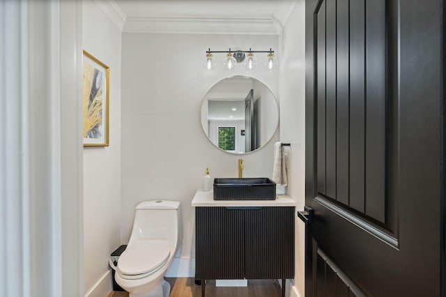 4024 Campania Strada, Spring Hill, TN 37174 - bathroom with ornamental molding, vanity, and wood finished floors