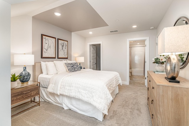 1234 Wrights Mill Rd, Spring Hill, TN 37174 - bedroom featuring light carpet, recessed lighting, and ensuite bath