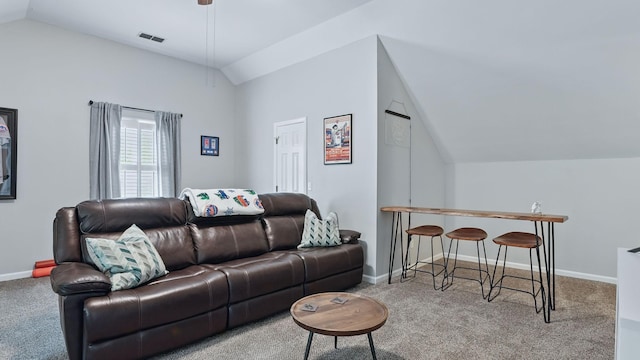1719 Waterford Rd, Murfreesboro, TN 37129 - living room with lofted ceiling and carpet flooring