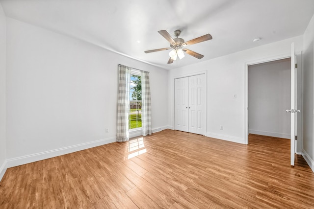 116 Skyview Dr, Columbia, TN 38401 - unfurnished bedroom with light wood-type flooring, a closet, and ceiling fan
