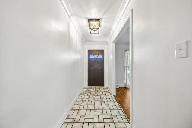 116 Skyview Dr, Columbia, TN 38401 - doorway to outside with baseboards and crown molding