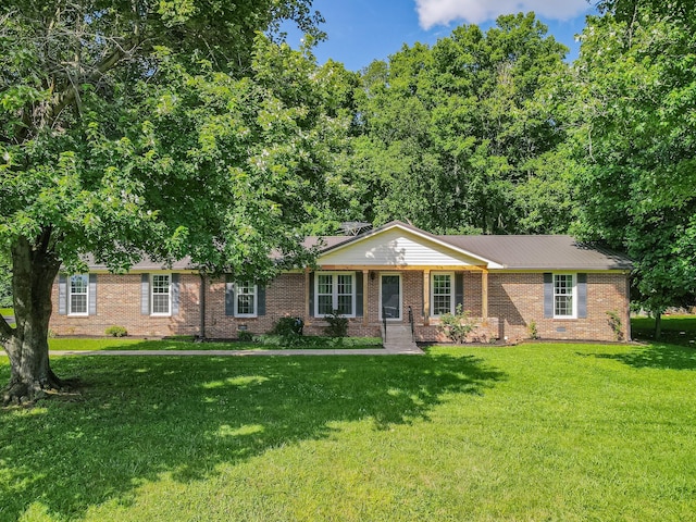 116 Skyview Dr, Columbia, TN 38401 - ranch-style house featuring a front lawn and brick siding