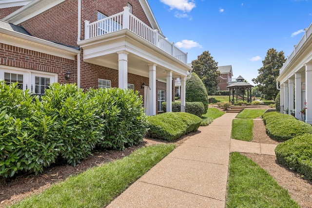 140 Ormesby Pl, Franklin, TN 37064 - view of yard with a balcony and a gazebo
