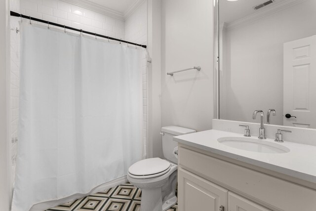 5605 Ottershaw Ct, Brentwood, TN 37027 - bathroom with ornamental molding, vanity, and tile patterned floors