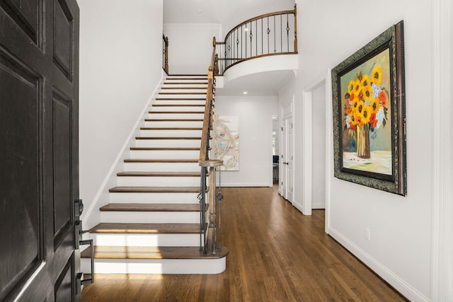 5605 Ottershaw Ct, Brentwood, TN 37027 - foyer entrance featuring stairs, crown molding, and wood finished floors