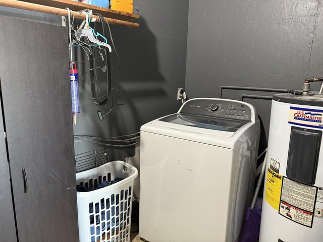 78 Mcdonough Rd, Dunlap, TN 37327 - laundry room featuring washer / dryer and water heater