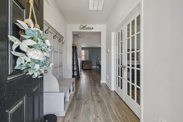 2410 Tate Farm Ln, White House, TN 37188 - entryway with french doors and wood finished floors