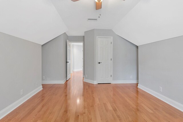 2910 Chaucer Dr, Murfreesboro, TN 37129 - bonus room with a ceiling fan, vaulted ceiling, and light wood-style flooring