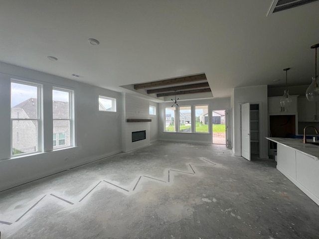 1830 Ableson Way, Columbia, TN 38401 - unfurnished living room featuring a sink and a fireplace