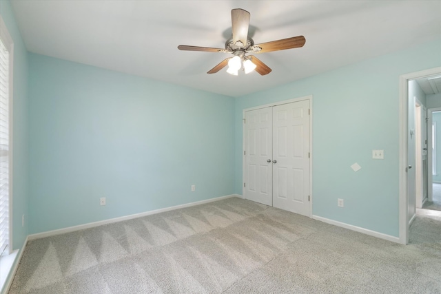 717 Pleasant View Dr, Columbia, TN 38401 - unfurnished bedroom with light carpet, a closet, attic access, and ceiling fan